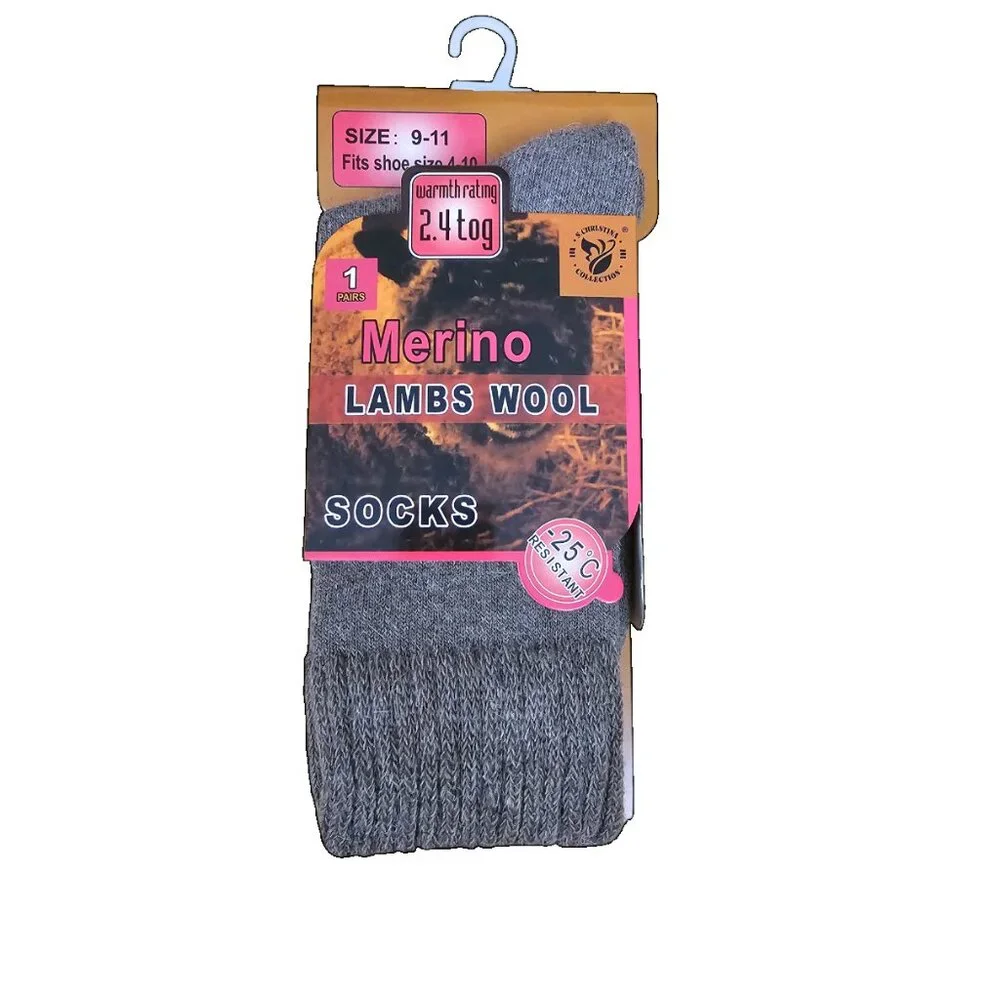 Women's Warm Winter Merino Lambs Wool Socks, Bundle of 6 Pairs